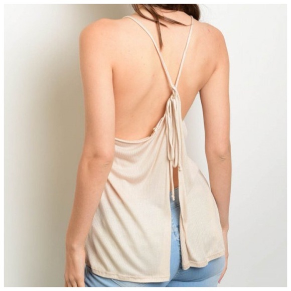 BLOWOUT CLEARANCE✨ New open back nude ribbed tank - Picture 2 of 2